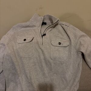 Apt. 9 Men's Light Gray Zip-Up Sweater